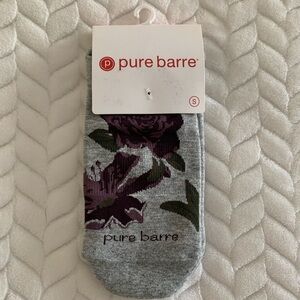Pure Barre Gray Floral Grip Socks [Small]